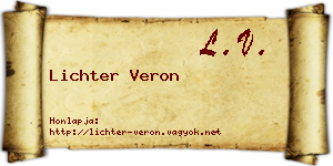 Lichter Veron névjegykártya